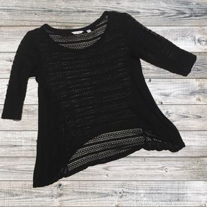 NY&Co 3/4 Sleeve Black Knit top (sz L)